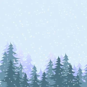 Forest in snow Stock Illustration