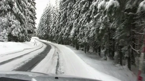 Forest Snow Ride in Winter#07, Steady Video stock 50054331