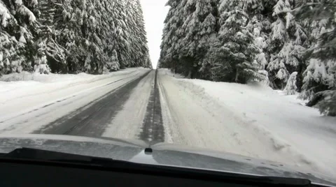 Forest Snow Ride in Winter#08, Steady Video stock 50054589