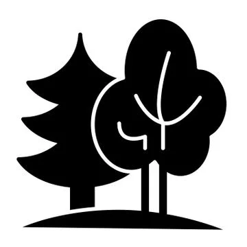 Forest solid icon. Nature vector illustration isolated on white. Trees glyph Stock Illustration