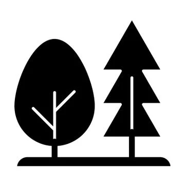 Forest solid icon. Trees vector illustration isolated on white. Nature glyph 库存插图