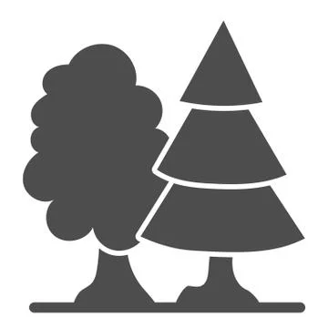 Forest solid icon. Trees vector illustration isolated on white. Nature glyph Stock Illustration