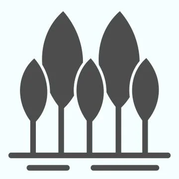 Forest solid icon. Trees vector illustration isolated on white. Park glyph style Stock Illustration