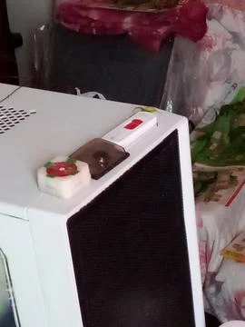 Forest spider on computer Stock Photos