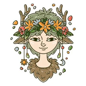 Forest spirit girl. Stock Illustration