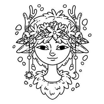Forest spirit girl. Stock Illustration