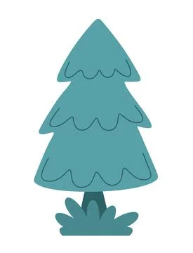 Forest spruce vector illustration in a flat style. The concept of nature, tra Stock Illustration