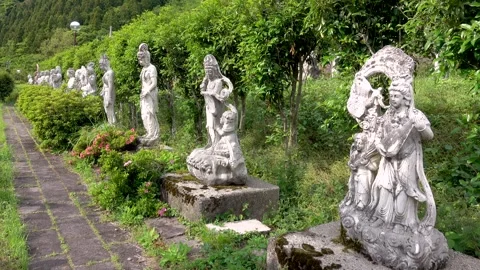 The Forest of Stone Buddhas in Ozawa: Eight Hundred Arhats Video stock 332350167
