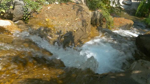 Forest stream falling down throught the stones Stock Footage 63581853