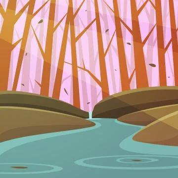 Forest Stream Illustrazione stock