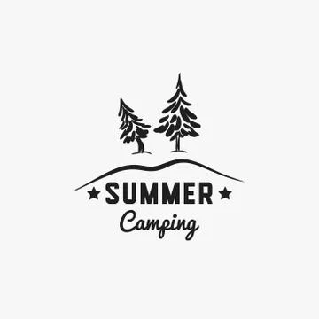 Forest Summer Camp Badge Stock Illustration