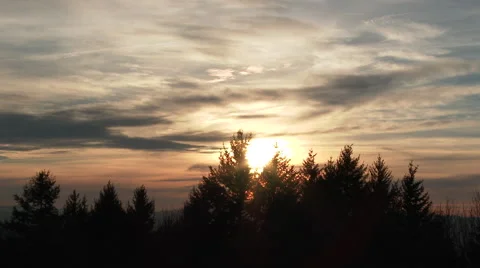 Forest Sunset Time Lapse Stock Footage 46265247
