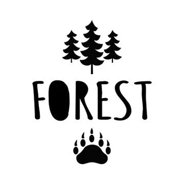 Forest text typography bear paw adventures. Quotes hipster logo illustration  库存插图