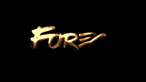 Forest - Title Text Animation With Ink Gold Color and Black Background Stock Footage 242017393
