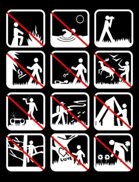 Forest tourist informations Stock Illustration