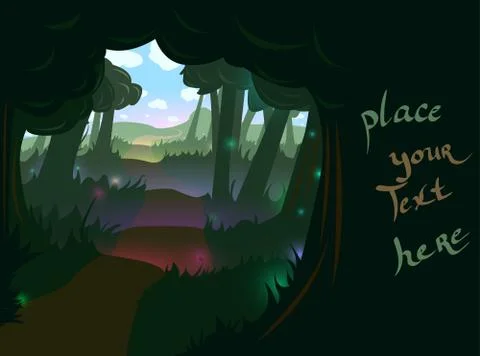 Forest trail background Stock Illustration