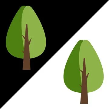 Forest tree icon. flat color design. vector illustration Illustrazione stock