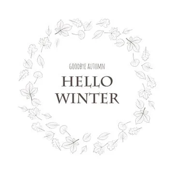 Forest tree leaves vector hand lettering Stock Illustration