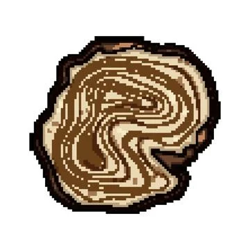 Forest tree rings pixel art vector illustration Stock Illustration