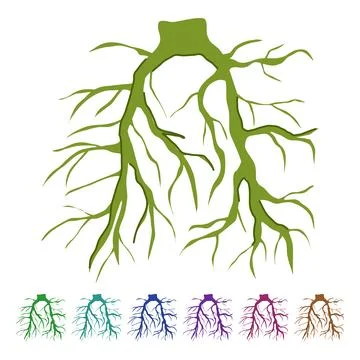 Forest tree root vector cartoon graphic 스톡 일러스트