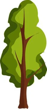 A forest tree. A simple tree silhouette icon. Stock Illustration