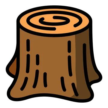Forest tree stump icon, outline style Illustrazione stock