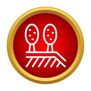 Forest trees icon with roots inside red circle Ilustração Stock