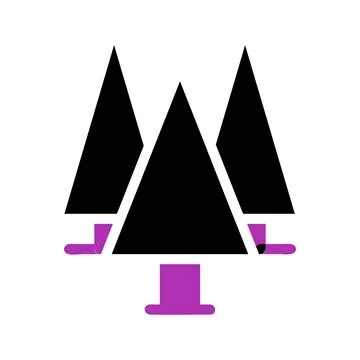 Forest Trees Icon. Simple Vector Illustration of Three Trees. Stock Illustration