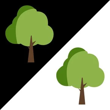 Forest trees nature icon in flat style, Green tree vector icon 스톡 일러스트