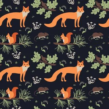 Forest vector pattern Illustrazione stock