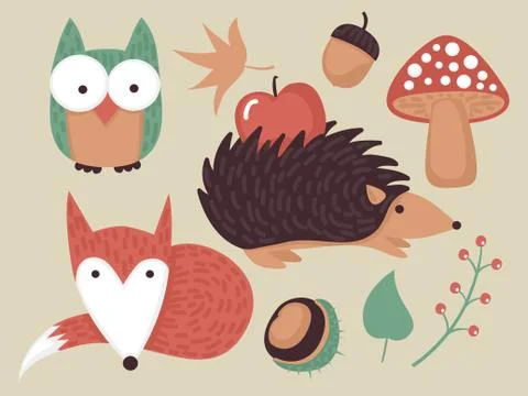 Forest vector set Stock Illustration
