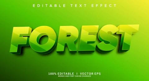 Forest vector text effect with modern style design Stock Illustration