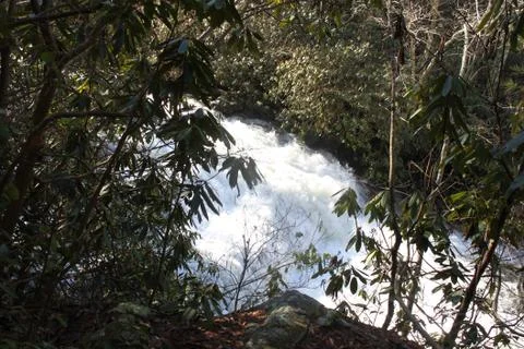 Forest Waterfall 2 -- Wintertime Stock Photos