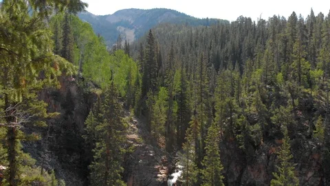 Forest Waterfall Aerial Stock Footage 93008902