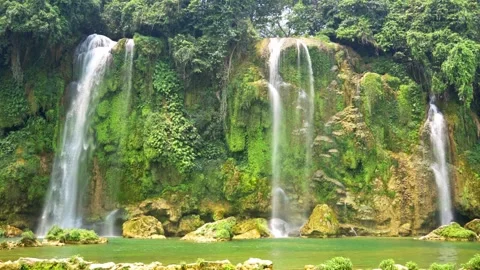 Forest Waterfall Cascade in Cao Bang 스톡 동영상 344022770