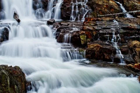 Forest Waterfall Long Exposure Blur Stock Photos