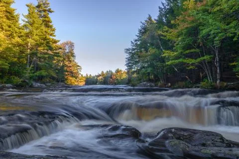 Forest waterfall (long shutter speed) Stock Photos