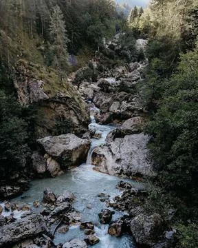 Forest waterfall... Stock Photos