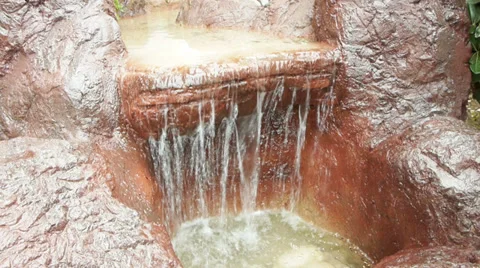 Forest waterfall in sunny day close-up Stock Footage 34272547