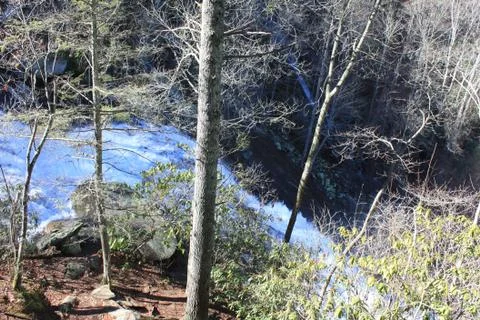 Forest Waterfall -- Wintertime Stock Photos