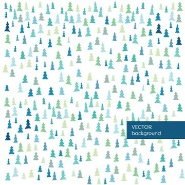 Forest wilderness hand drawn trees vector background. Nature concept. Stock Illustration