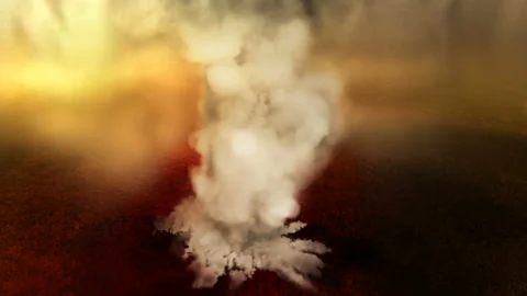 Forest wildfire at the sunset, aerial view - 4K, loopable Video stock 125939166