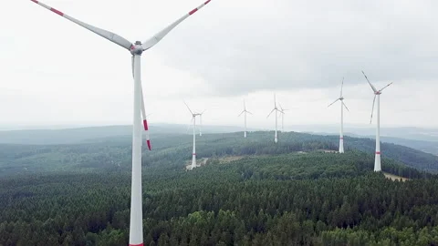 Forest windfarm Stock Footage 133658115
