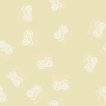 Forest winter line seamless pattern Illustrazione stock