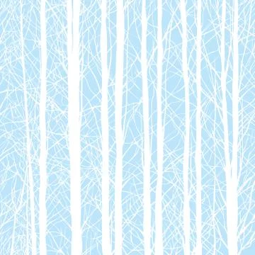 Forest Winter trees Background - Vector Illustration Stock Illustration