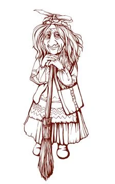 Forest witch, hag Stock Illustration