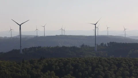 Forest_Windfarm Stock Footage 92097359