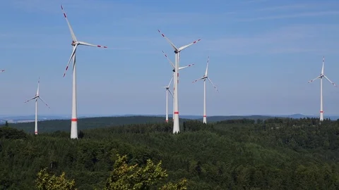 Forest_Windfarm Stock Footage 92156701