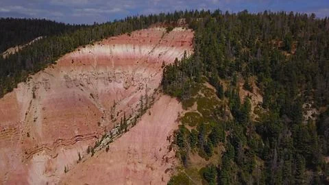 Forested-mountain-pink-cliffs Stock Photos