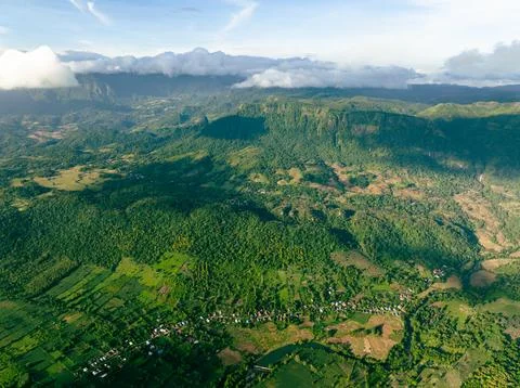 Forested Mountain Sunset Aerial Stock Photos